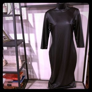 Black Faux Leather Dress
